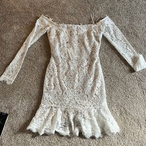 New white long sleeve revolve dress